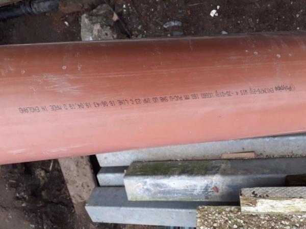 Image 2 of POLYPIPE 160mm/6” Dia. UNDERGROUND DRAIN PIPE 4.8m LONG.