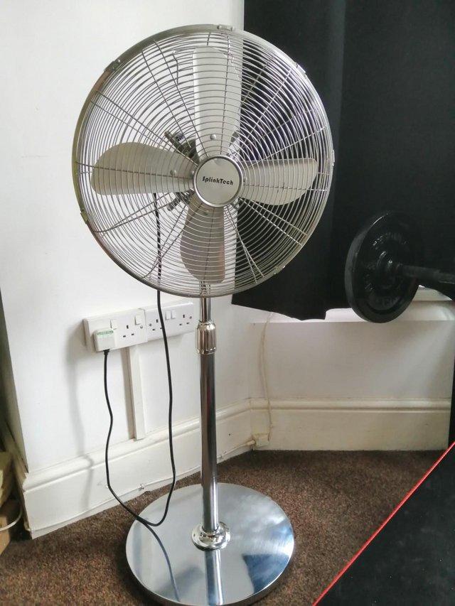 Preview of the first image of Electric chrome pedestal fan 16 inch.
