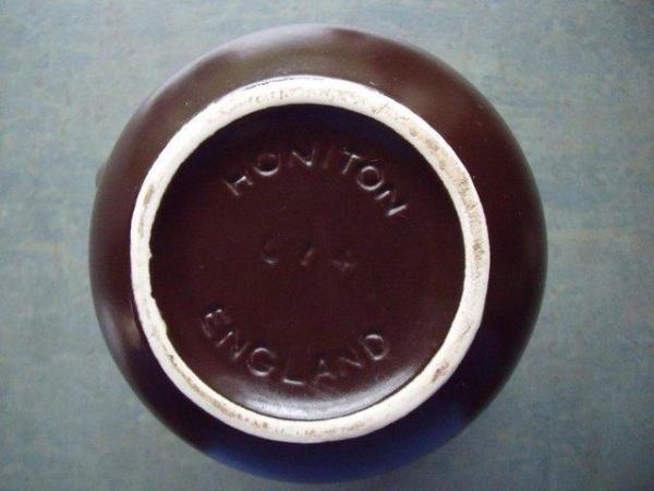 Image 2 of Vintage 1970s Honiton Pottery Brown Coffee Pot + Lid.