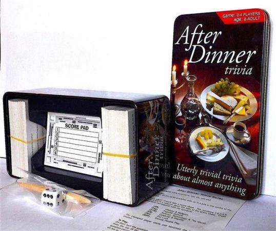 Image 1 of UNUSED FAMILY GAME - AFTER DINNER TRIVIA in a TIN