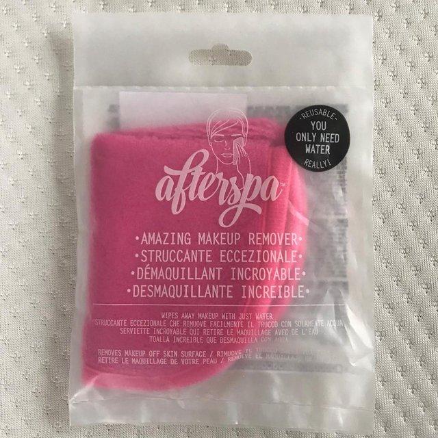 Preview of the first image of NEW sealed  packaging, 'afterspa' makeup remover cloth..