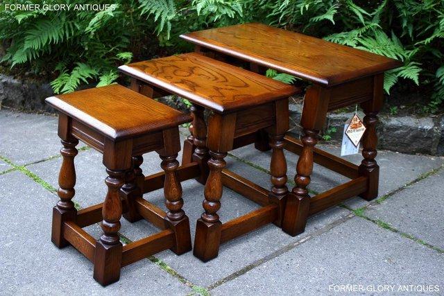 Image 79 of AN OLD CHARM LIGHT OAK NEST OF TABLES COFFEE TEA TABLE SET