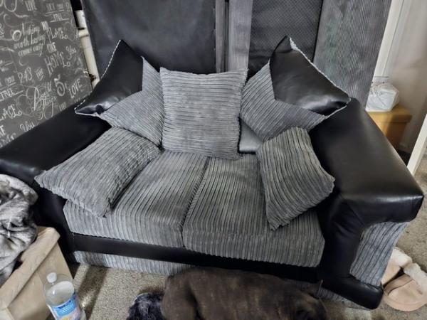 Image 1 of Grey cord 2 seater and 3 seater