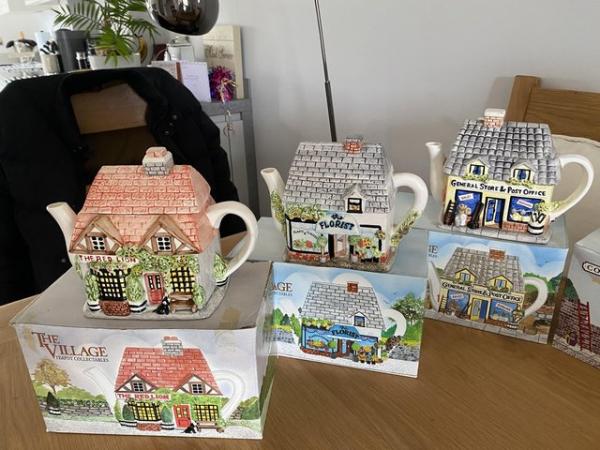 Image 2 of The Village Teapots by Annie Rowe