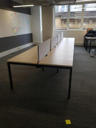 Image 2 of 4 sets of Wood top 8-pod office/business bench hot desks