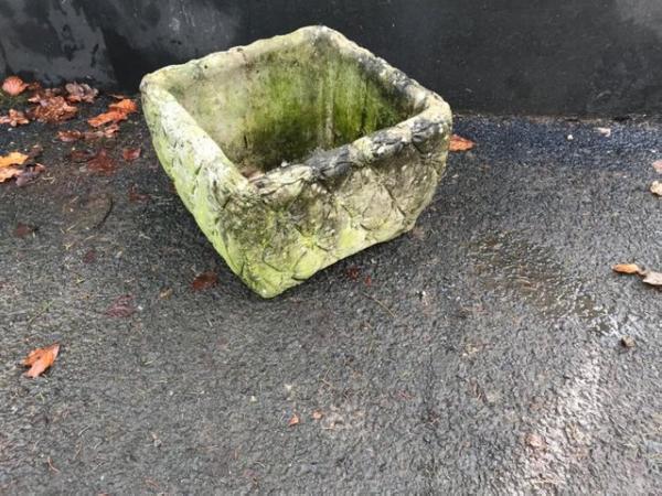 Image 1 of A small square concrete garden planter