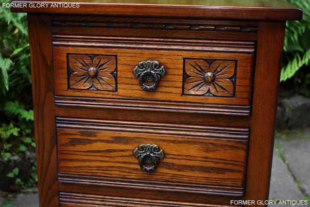 Image 4 of OLD CHARM LIGHT OAK BEDSIDE LAMP TABLES CHESTS OF DRAWERS