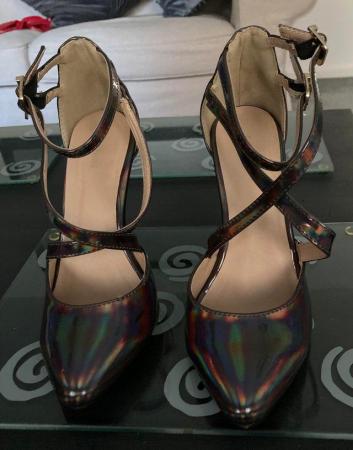 Image 3 of Beautiful size 4 metallic high heel shoes