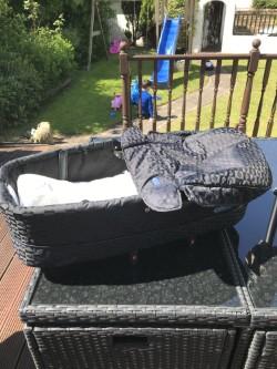 Preview of the first image of Four piece Black Bebecar Pram in okay condition.