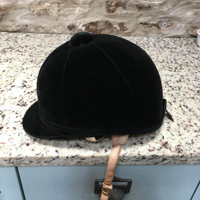 Preview of the first image of Riding Hat, Charles Owen, size 6 and 7/8ths or 55 cm.