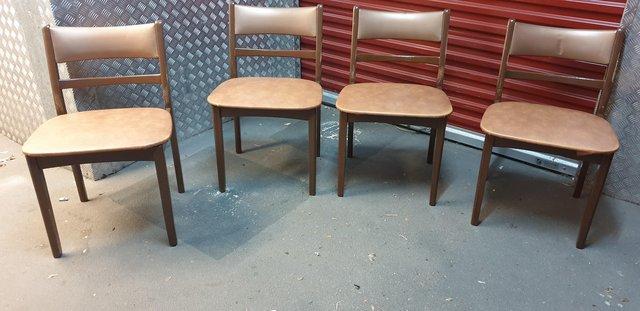 Image 4 of Danish style / retro mid century dining chairs x 4