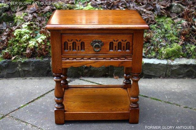 Image 1 of OLD CHARM LIGHT OAK PHONE LAMP TABLE BEDSIDE CABINET STAND