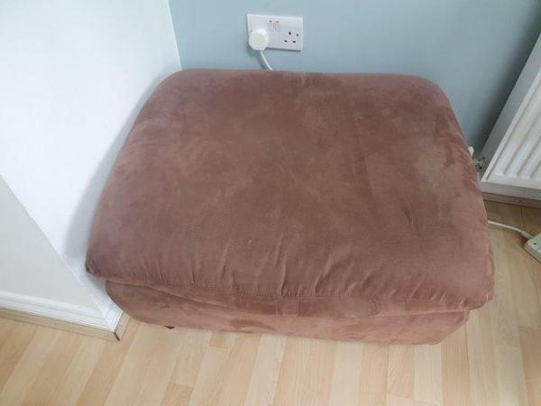 Image 1 of Brown fabric footstool/ small seat