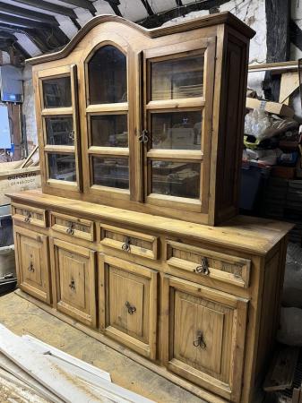 Image 1 of Rustic Pine dresser & display cabinet