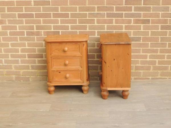 Image 7 of Pair of Welsh Pine Bedside Tables on Bun Feet (UK Delivery)