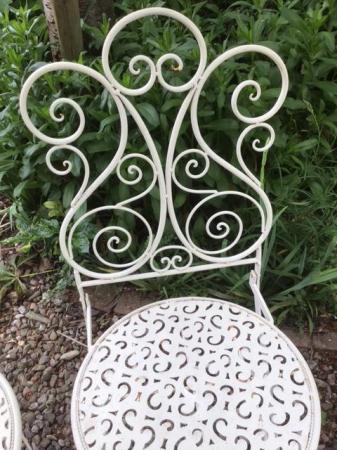 Image 2 of SET OF 5 METAL FRENCH STYLE FOLDING GARDEN CHAIRS