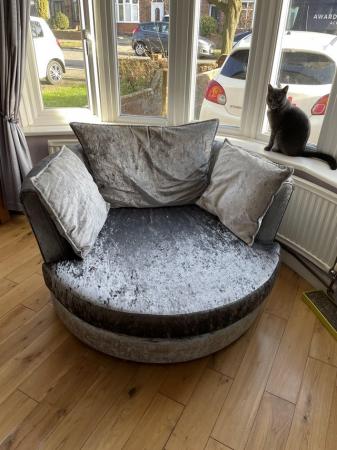 Image 1 of Swivel Cuddle Chair - in good condition