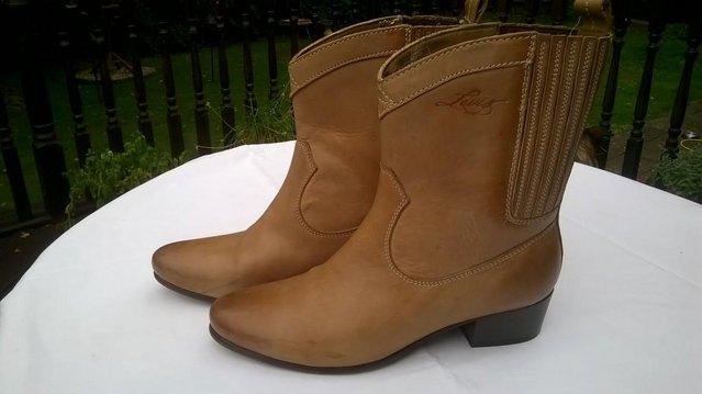 Image 3 of LEATHER COWBOY BOOTS  LEVI BRANDED