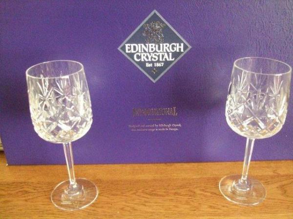 Image 2 of Edinburgh Crystal 'Berkeley' Goblets x 6