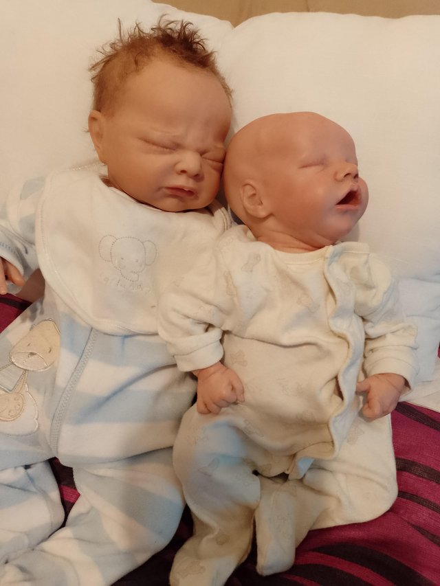 Preview of the first image of 2 reborn dolls both weighted.