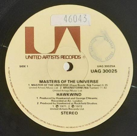 Image 3 of Hawkwind ‘Masters of the Universe’ 1977 1st UK LP. EX/VG+