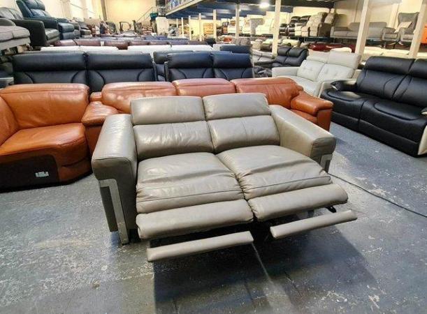 Image 7 of Moreno grey leather electric recliner 2 seater sofa