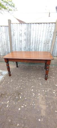 Image 1 of Victorian Farmhouse dining table 1930's Antique