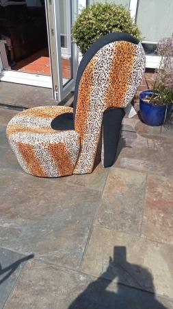 Image 2 of Leopard print stiletto heel chair
