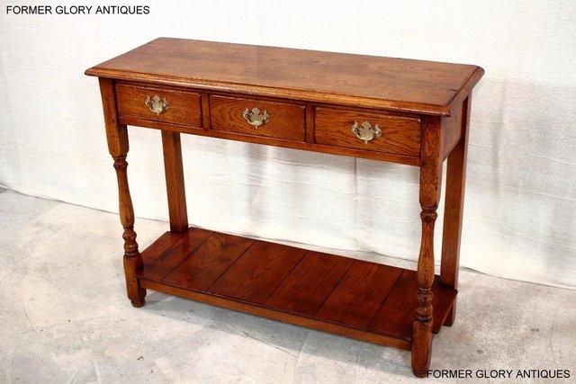 Image 3 of SOLID OAK HALL LAMP PHONE TABLE SIDEBOARD DRESSER BASE STAND