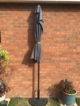 Image 2 of For Sale - Half Garden Umbrella & Half Cast Iron Base