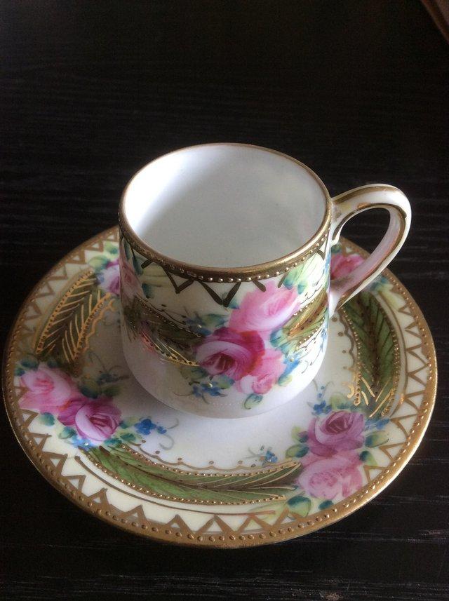 Preview of the first image of Very delicate China cup and saucer with roses.