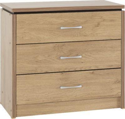 Preview of the first image of Charles 3 drawer chest in oak.