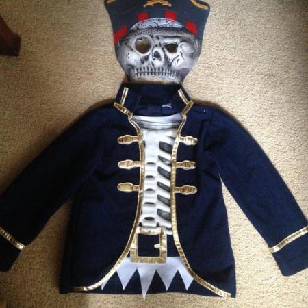 Image 1 of Halloween Pirate skeleton fancy dress forchild