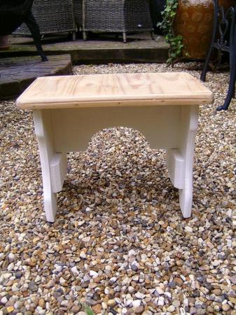 Image 2 of Wooden pine heart stool with natural top