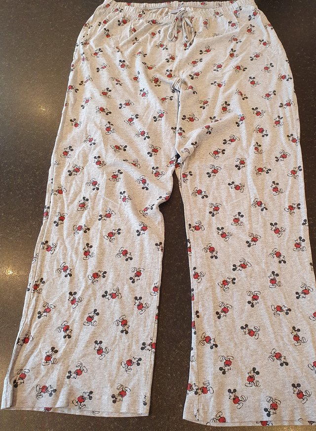 Preview of the first image of Disney Mickey Mouse Grey PJ Bottoms/Joggers, size XG.