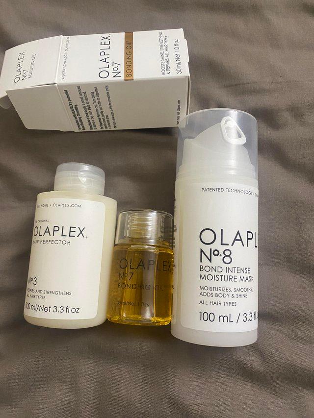 Preview of the first image of Brand new unopened olaplex 3, 7 & 8.