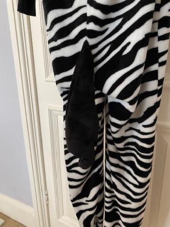 Image 3 of Cute Hooded Zebra Onesie with Zip