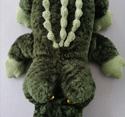 Image 8 of Aurora Green Plush Crocodile Soft Toy.  18.1/2" Long.