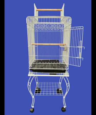 Image 2 of Parrot-Supplies Hawaii Parrot Cage With Stand White