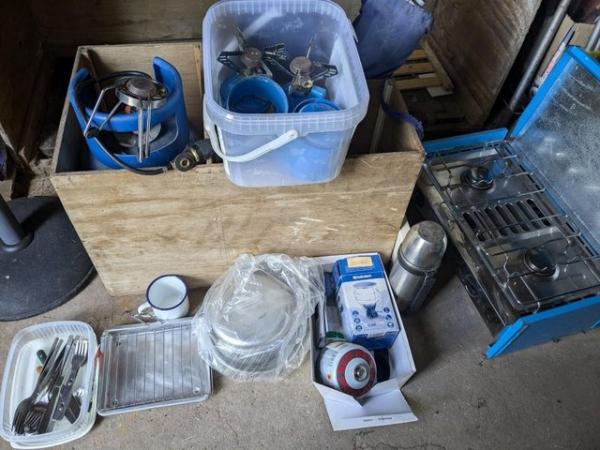 Image 2 of CAMPING EQUIPMENT cooker, light, beds, gas cylinder