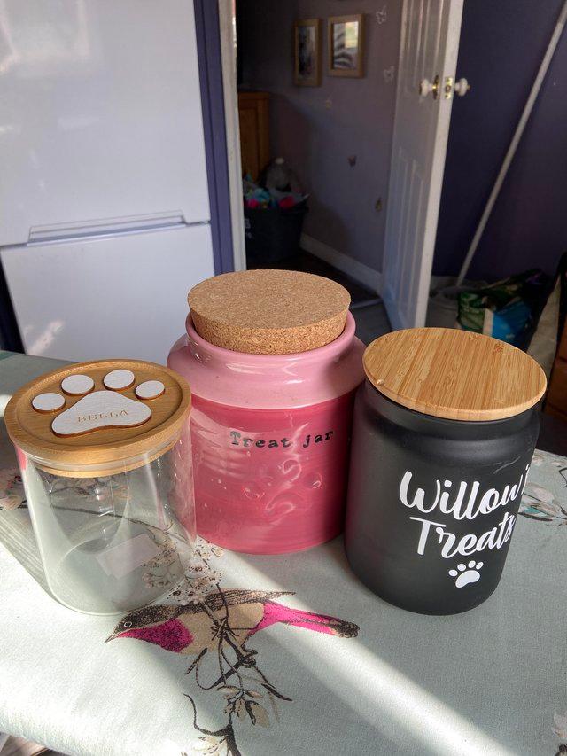 Preview of the first image of Pet treat jars various jars available.
