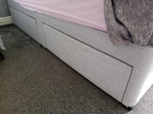 Image 3 of Single bed with headboard little wear on materia lfew marks
