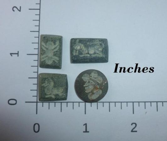 Image 4 of Four Intaglio stone ring or pendant Seals Four, REPLICAS