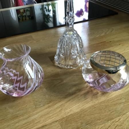 Image 2 of Glass bell and posy glass and vase