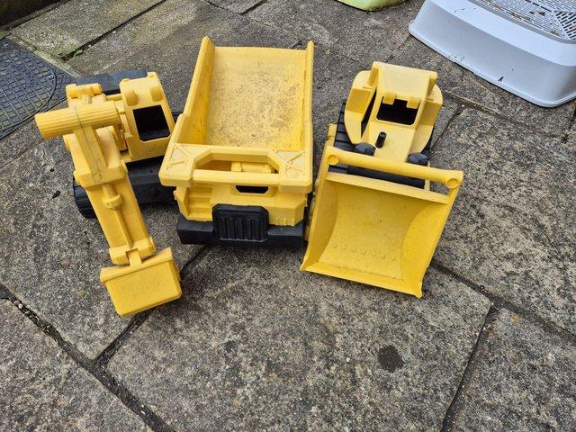 Preview of the first image of 3 x JCB large garden toys free to a good home.