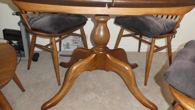 Image 2 of Ercol Dining table & Chairs, golden dawn finish