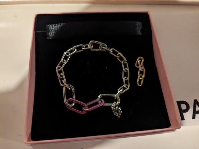 Preview of the first image of Genuine Pandora ME Small-Link Chain Bracelet with links.
