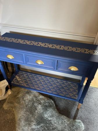 Image 2 of Console table blue and gold