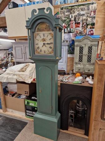 Image 3 of 1860 old grandfather clock /Painted