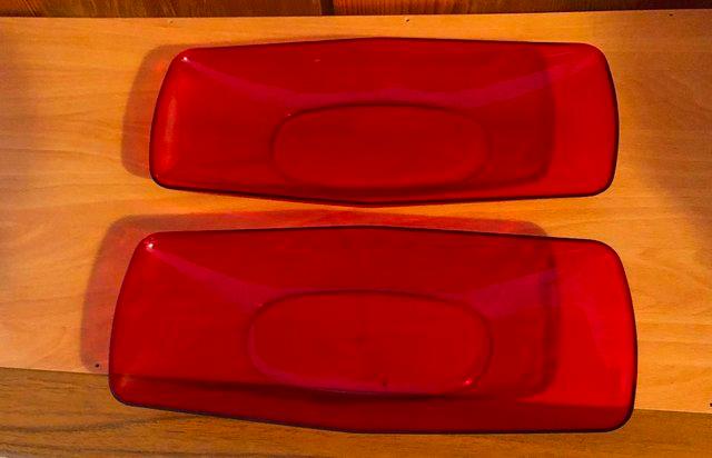 Image 3 of 2 NEW FRUIT OR SNACK DISHES IN A DEEP RED COLOUR